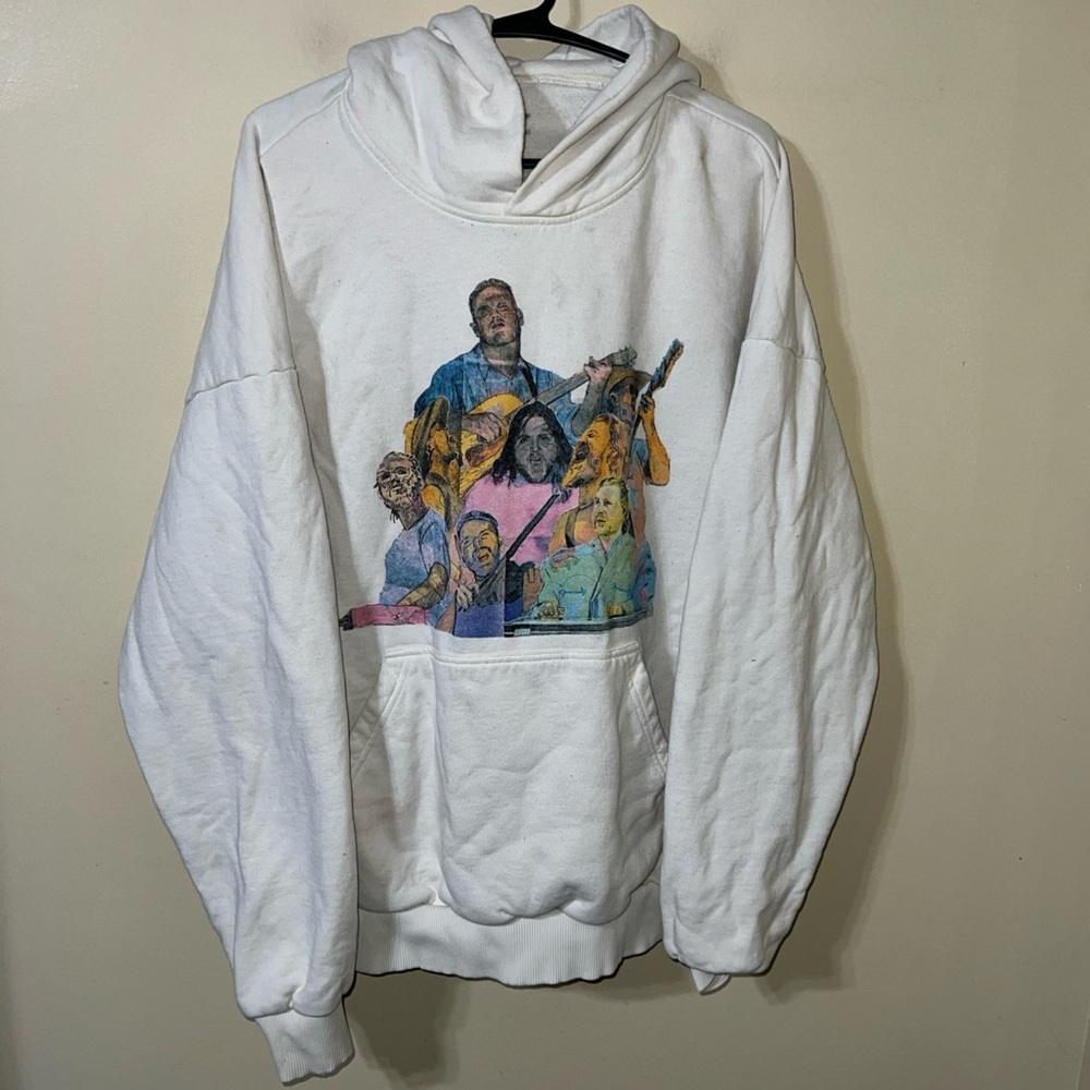 Zach Lane Bryan Quittin’ Time Tour Men M Cream Official Band Merch Hoodie